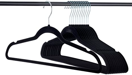 ZOBER NON-SLIP VELVET HANGERS: (PACK OF 50)