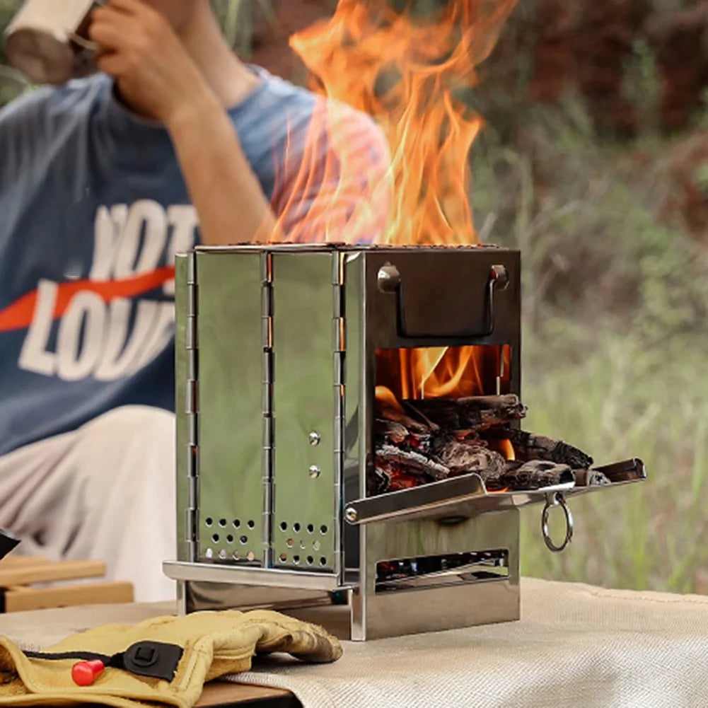 MINI OUTDOOR PORTABLE FIREWOOD STOVE