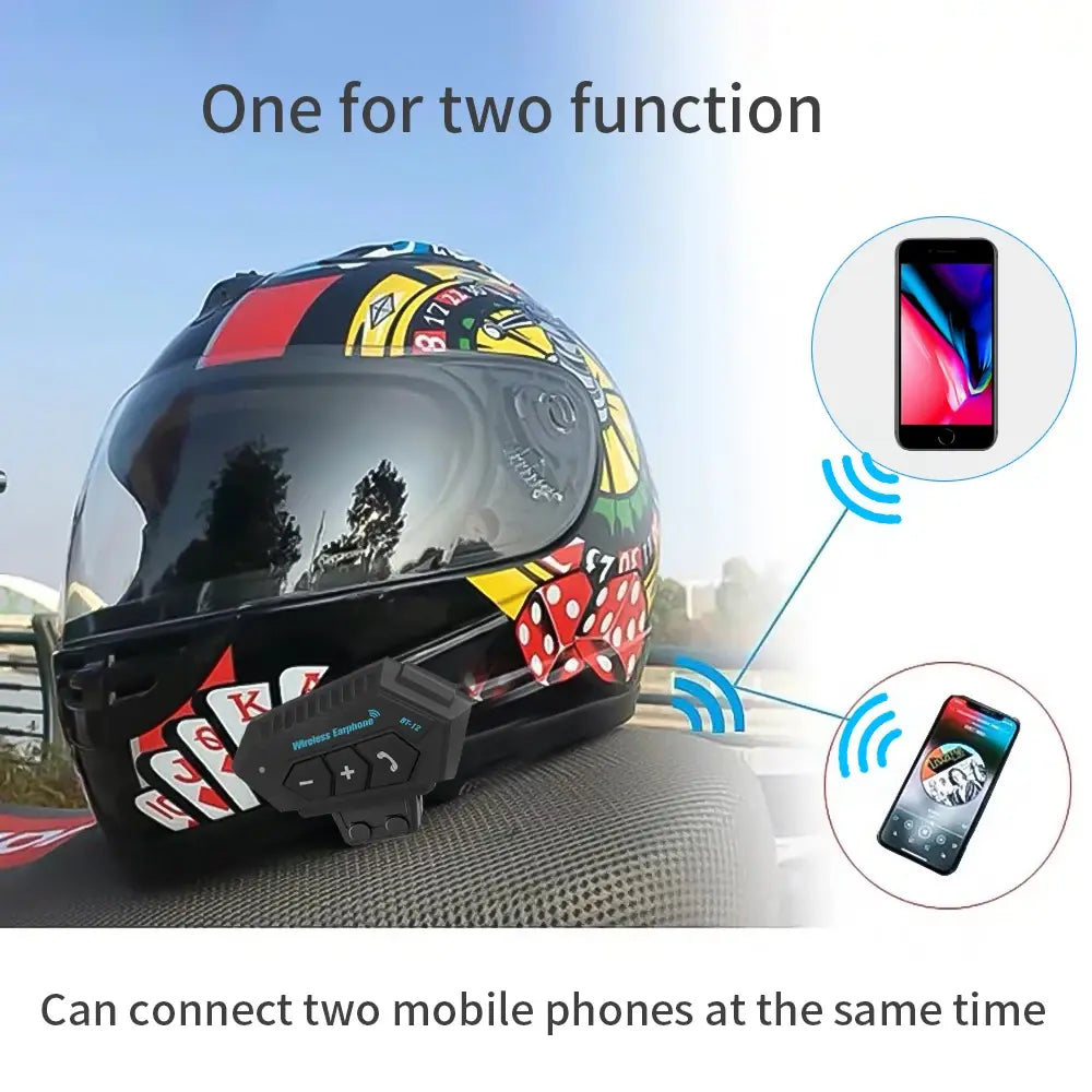 MOTOWAVE MOTORCYCLE HEADPHONES WIRELESS BLUETOOTH
