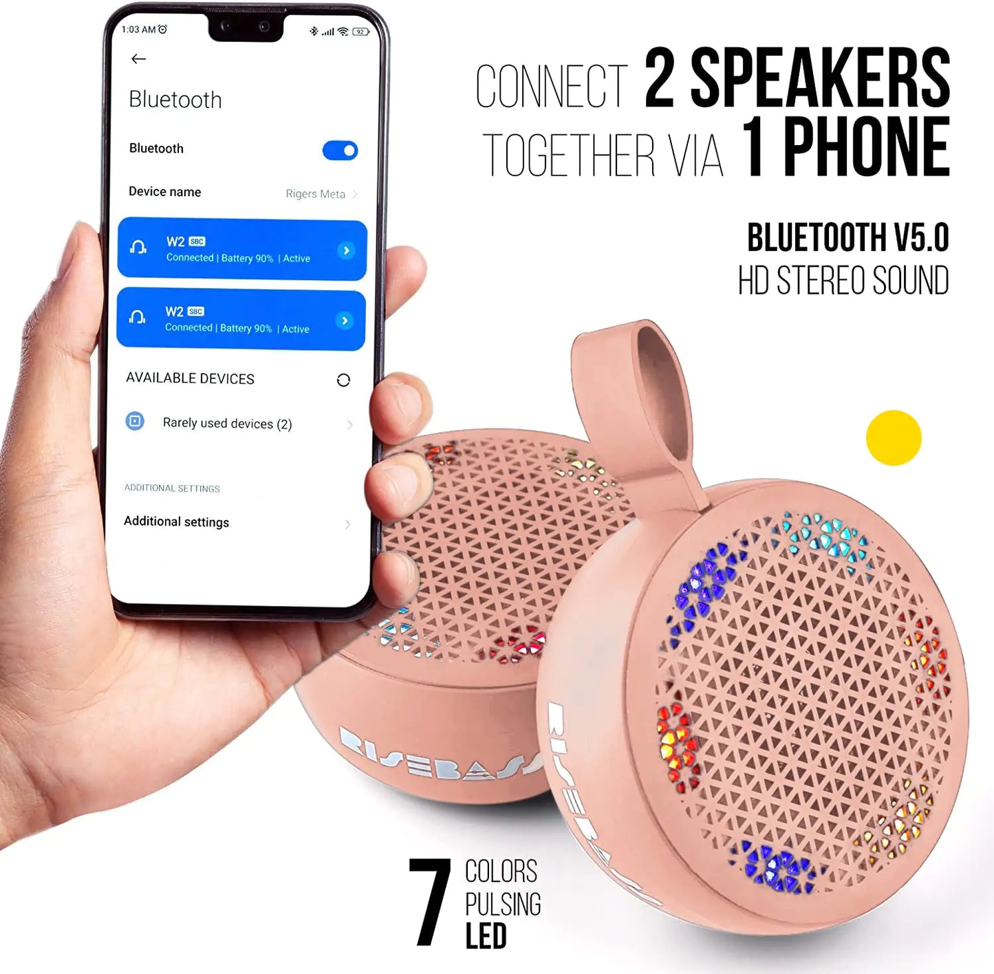 RISEBASS WATERPROOF BLUETOOTH SHOWER SPEAKERPHONE