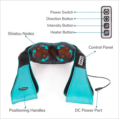 SHIATSU SHOULDER AND NECK MASSAGER WITH HEAT
